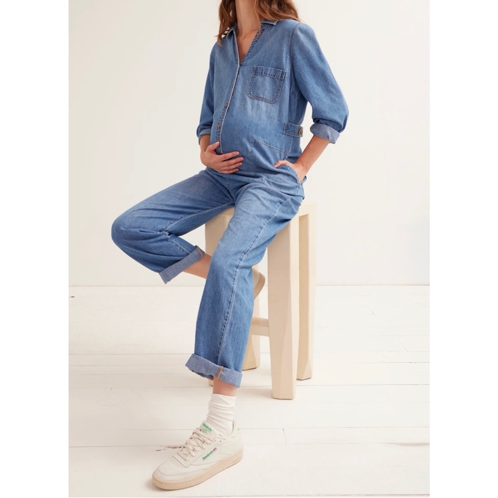 HATCH The Everyday Nursing Denim Jumpsuit - Picture 5 of 13